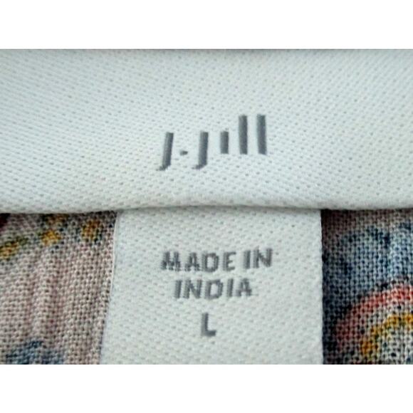 J. Jill Women's Light Pink Floral Print Short Sleeve Maxi Dress Size Large - Picture 9 of 11